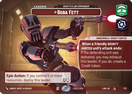 Image of Boba Fett - Krayt's Claw Commander (Showcase) (773) - A Lawless Time Foil