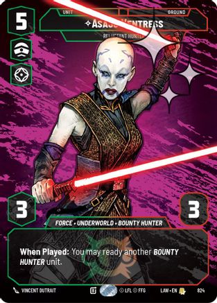 Image of Asajj Ventress - Reluctant Hunter (Prestige Foil) (824) - A Lawless Time Foil