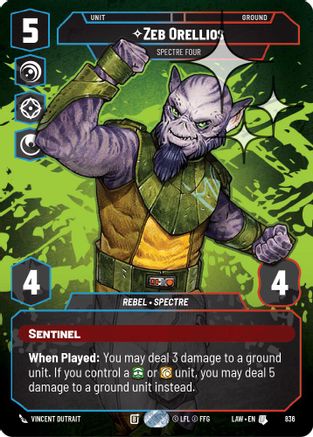 Image of Zeb Orellios - Spectre Four (Prestige Foil) (836) - A Lawless Time Foil
