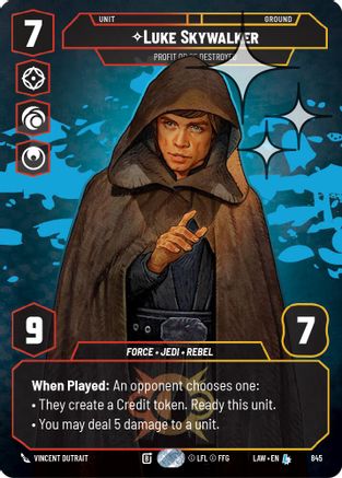 Image of Luke Skywalker - Profit or Be Destroyed (Prestige Foil) (845) - A Lawless Time Foil