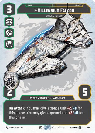 Image of Millennium Falcon - Dodging Patrols (Prestige Foil) (851) - A Lawless Time Foil