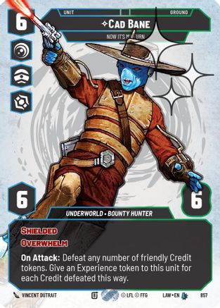 Image of Cade Bane - Now It's My Turn (Prestige Foil) (857) - A Lawless Time Foil
