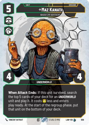 Image of Maz Kanata - Where's My Boyfriend? (Prestige Foil) (859) - A Lawless Time Foil
