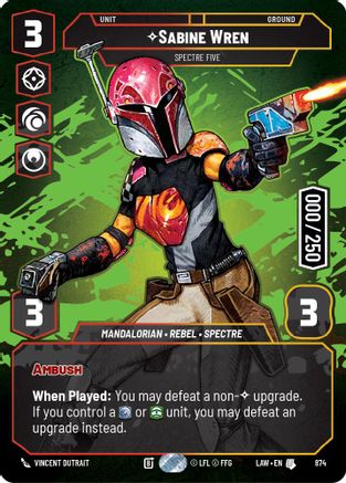 Image of Sabine Wren - Spectre Five (Serialized) (874) - A Lawless Time Foil