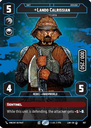 Image of Lando Calrissian - Eyes Open (Serialized) (887) - A Lawless Time Foil