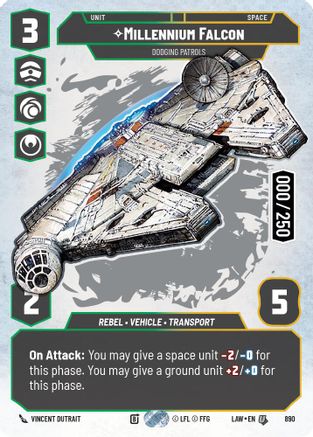 Image of Millennium Falcon - Dodging Patrols (Serialized) (890) - A Lawless Time Foil