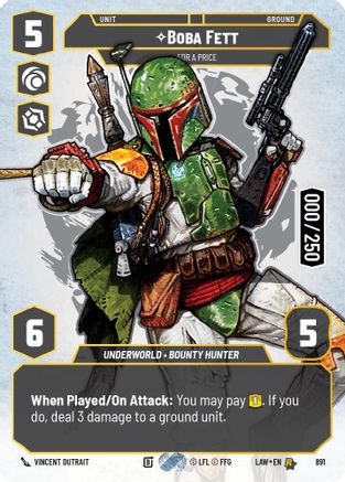 Image of Boba Fett - For a Price (Serialized) (891) - A Lawless Time Foil