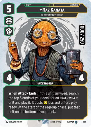 Image of Maz Kanata - Where's My Boyfriend? (Serialized) (898) - A Lawless Time Foil