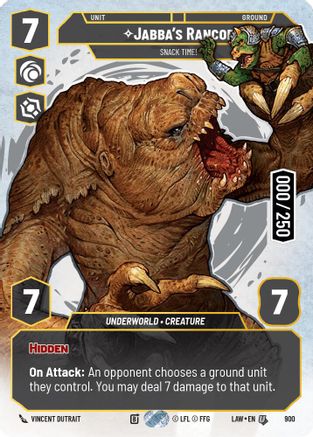 Image of Jabba's Rancor - Snack Time! (Serialized) (900) - A Lawless Time Foil