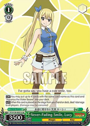 Image of Never-Fading Smile, Lucy (SR) (FT/S120-E031S SR) - FAIRY TAIL 100 YEARS QUEST