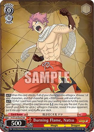 Image of Burning Flame, Natsu (FT/S120-E052 RR) - FAIRY TAIL 100 YEARS QUEST