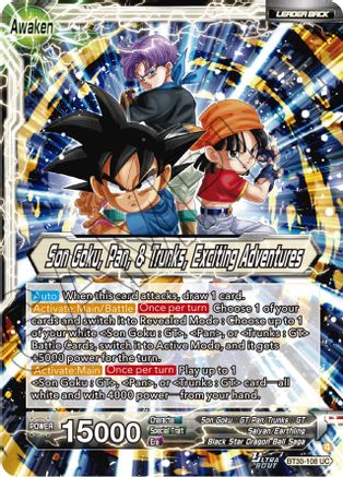 Image of Son Goku, Pan, & Trunks // Son Goku, Pan, & Trunks, Exciting Adventures (BT30-108) - Three Glorious Fighters Foil