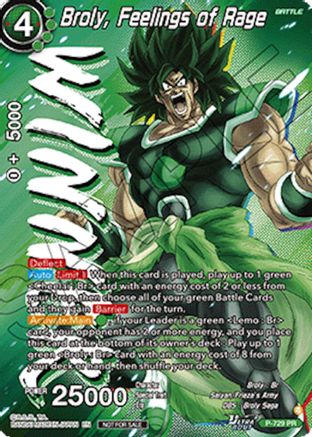 Image of Broly, Feelings of Rage (Ultra-Bout Series Tournament Pack Vol.2) (Winner) (P-729) - Tournament Promotion Cards Foil