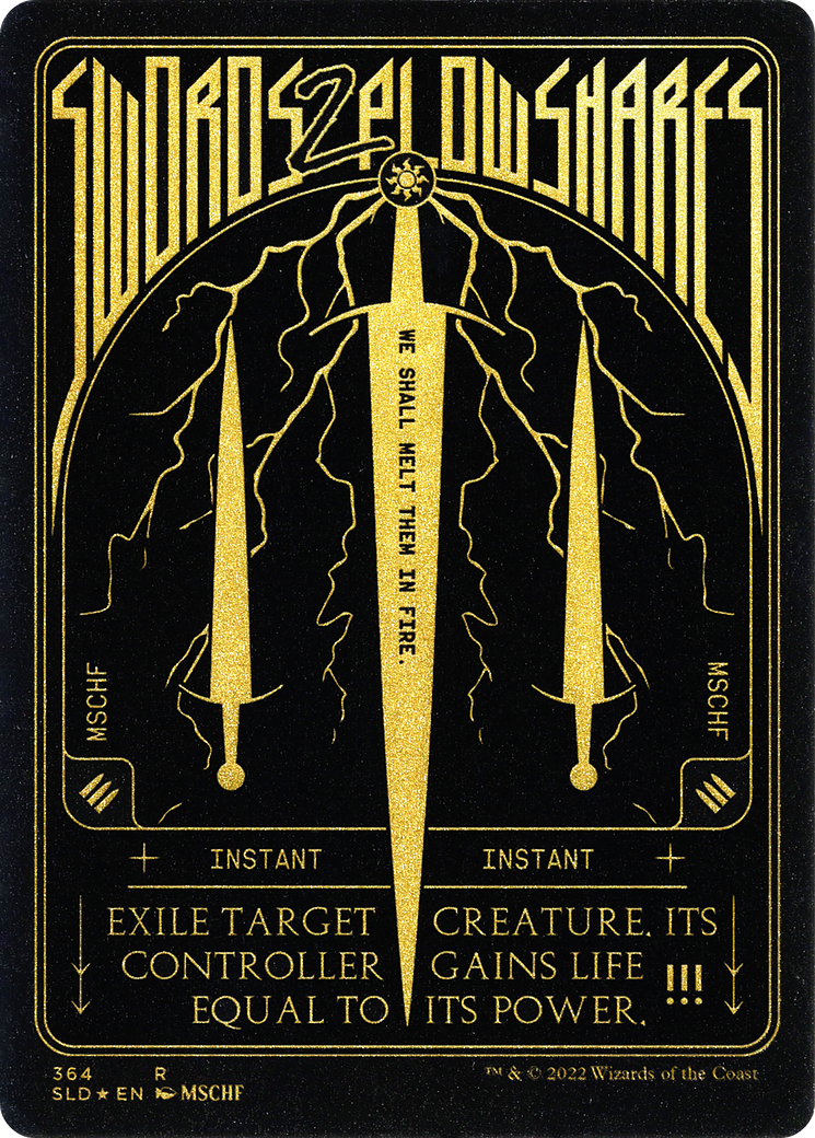 Image of Swords to Plowshares (Foil Etched) (Gold) (SLD-364) - Secret Lair Drop Foil