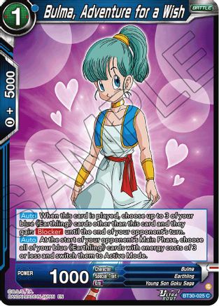 Image of Bulma, Adventure for a Wish (BT30-025) - Three Glorious Fighters Foil