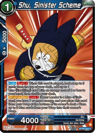 Image of Shu, Sinister Scheme (BT30-034) - Three Glorious Fighters Foil