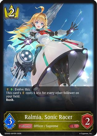 Image of Ralmia, Sonic Racer (SDD02-001EN) - SDD02 Showdown Deck Swordcraft