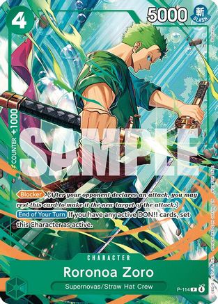 Image of Roronoa Zoro (114) (P-114) - One Piece Promotion Cards