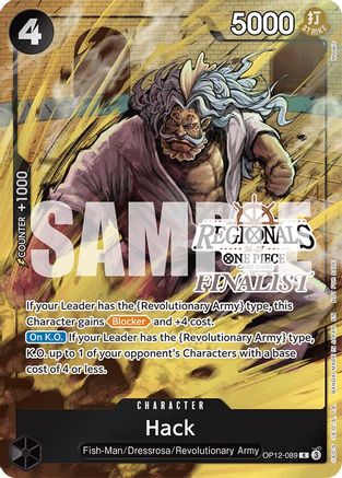 Image of Hack (Regionals Finalist Card Set 26-27) (OP12-089) - One Piece Promotion Cards Foil