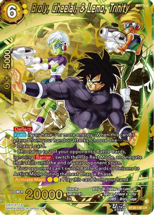 Image of Broly, Cheelai, & Lemo, Trinity (BT30-146) - Three Glorious Fighters Foil