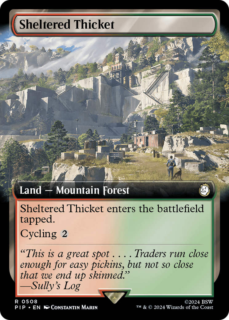 Image of Sheltered Thicket (Extended Art) (PIP-508) - Fallout: (Extended Art) Foil