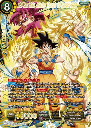 Image of SS4 Son Goku, Blasting Through the Demon Realm (SCR) (BT30-151) - Three Glorious Fighters Foil