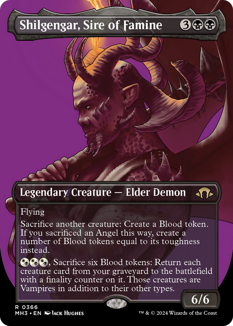 Image of Shilgengar, Sire of Famine (Borderless) (MH3-366) - Modern Horizons 3 (Borderless) Foil