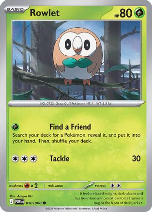 Image of Rowlet 010/088  - Reverse Holofoil ME03 Perfect Order - Common