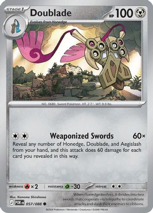 Image of Doublade 057/088  - Reverse Holofoil ME03 Perfect Order - Common