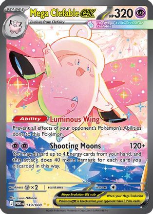 Image of Mega Clefable ex 119/088  - Holofoil ME03 Perfect Order - Special Illustration Rare