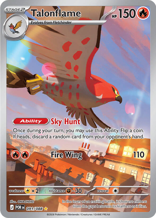 Image of Talonflame 091/088  - Holofoil ME03 Perfect Order - Shiny Rare