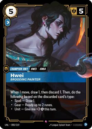 Image of Hwei - Brooding Painter (080/219) - Unleashed Foil