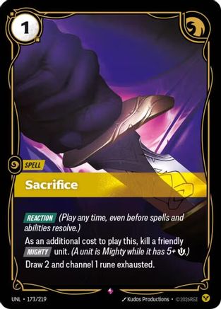 Image of Sacrifice (173/219) - Unleashed Foil