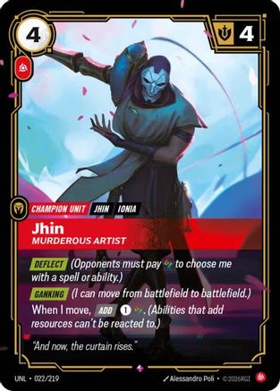 Image of Jhin - Murderous Artist (022/219) - Unleashed Foil