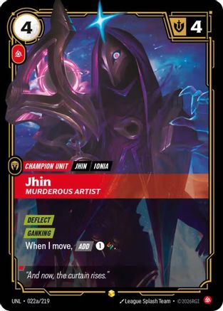 Image of Jhin - Murderous Artist (Alternate Art) (022a/219) - Unleashed Foil