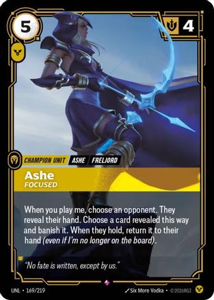 Image of Ashe - Focused (169/219) - Unleashed Foil