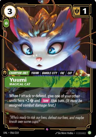 Image of Yuumi - Magical Cat (056/219) - Unleashed Foil