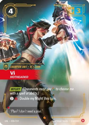 Image of Vi - Hotheaded (030/219) - Unleashed Foil
