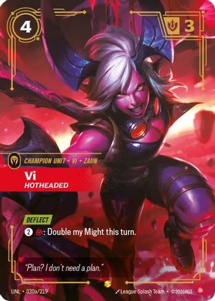Image of Vi - Hotheaded (Alternate Art) (030a/219) - Unleashed Foil