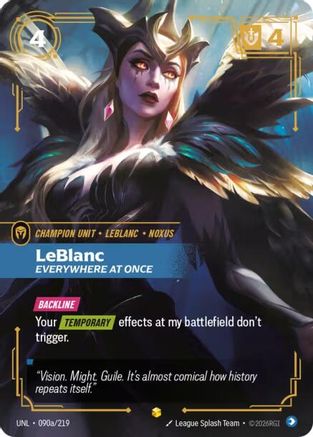 Image of LeBlanc - Everywhere At Once (Alternate Art) (090a/219) - Unleashed Foil