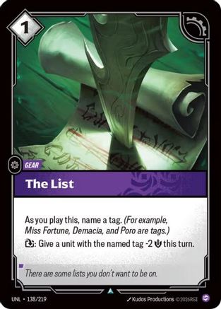 Image of The List (138/219) - Unleashed