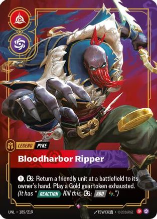 Image of Pyke - Bloodharbor Ripper (185/219) - Unleashed Foil