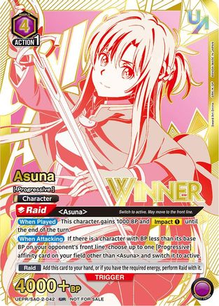 Image of Asuna (042) (Winner) (UEPR/SAO-2-042) - Union Arena Promotion Cards Foil