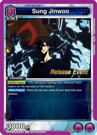 Image of Sung Jinwoo (016) (UE17BT/SLG-1-016) - UE17BT SOLO LEVELING Release Event Cards