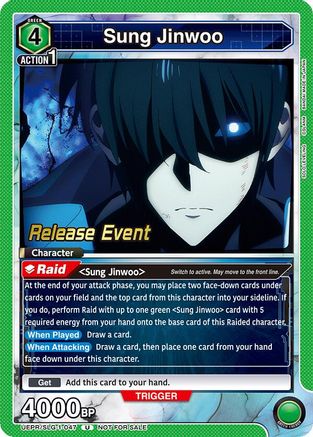 Image of Sung Jinwoo (047) (UE17BT/SLG-1-047) - UE17BT SOLO LEVELING Release Event Cards