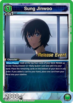 Image of Sung Jinwoo (046) (UE17BT/SLG-1-046) - UE17BT SOLO LEVELING Release Event Cards