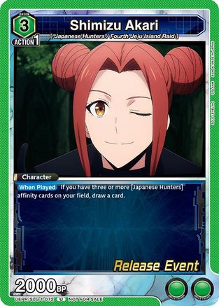 Image of Shimizu Akari (UE17BT/SLG-1-072) - UE17BT SOLO LEVELING Release Event Cards