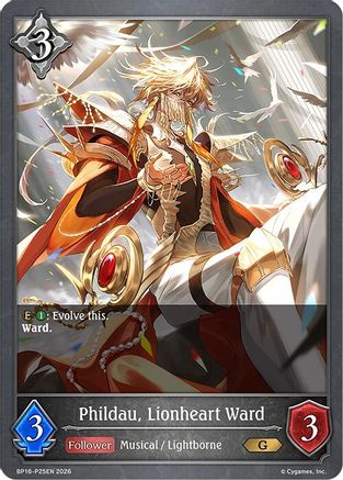 Image of Phildau, Lionheart Ward - P25 (Foil) (BP16-P25EN) - BP16 New World Genesis