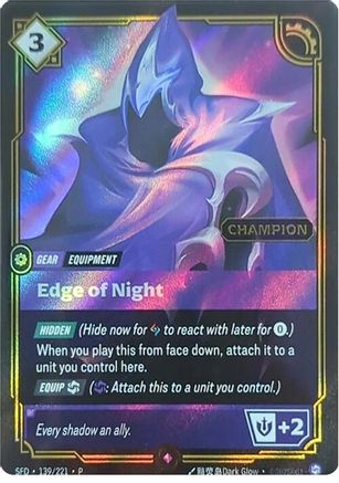 Image of Edge of Night (Champion) (139/221) - Riftbound Organized Play Promotional Cards Foil