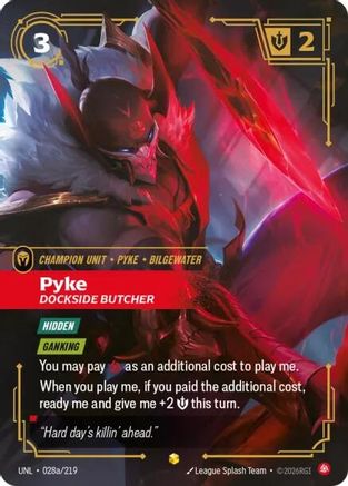 Image of Pyke - Dockside Butcher (Alternate Art) (028a/219) - Unleashed Foil